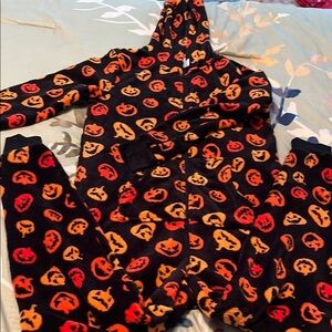 Super soft Halloween zip up onesie pajamas
